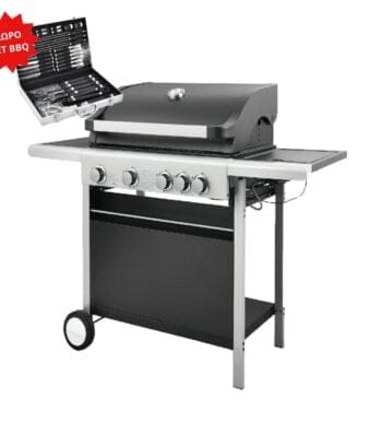 UNIMAC Ψησταριά BBQ Υγραερίου με 3 Καυστήρες και 1 Πλαϊνή Εστία HOME - COUNTRYSIDE
