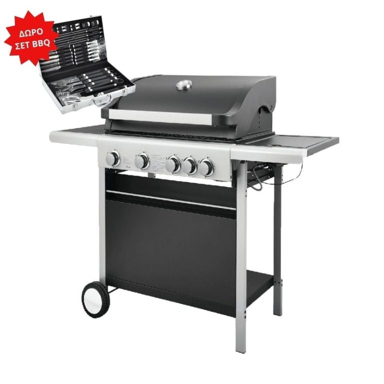 UNIMAC Ψησταριά BBQ Υγραερίου με 3 Καυστήρες και 1 Πλαϊνή Εστία ΣΠΙΤΙ - ΕΞΟΧΗ