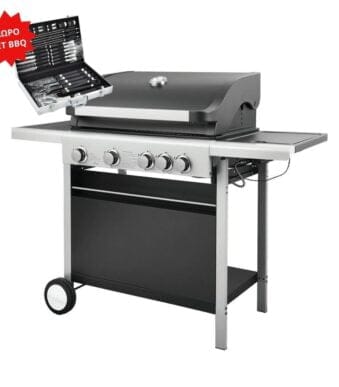 UNIMAC Ψησταριά BBQ Υγραερίου με 4 Καυστήρες και 1 Πλαϊνή Εστία HOME - COUNTRYSIDE