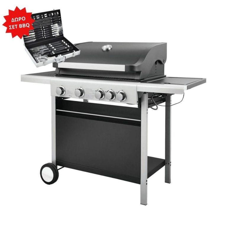 UNIMAC Ψησταριά BBQ Υγραερίου με 4 Καυστήρες και 1 Πλαϊνή Εστία ΣΠΙΤΙ - ΕΞΟΧΗ