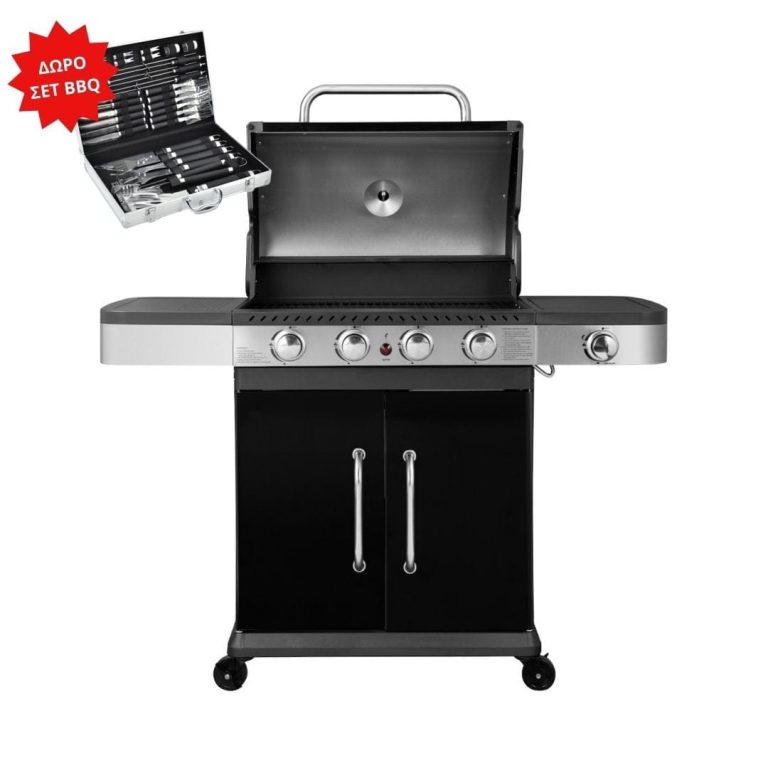 UNIMAC Ψησταριά BBQ υγραερίου 4 Καυστήρες και 1 Πλαϊνή Εστία ΣΠΙΤΙ - ΕΞΟΧΗ