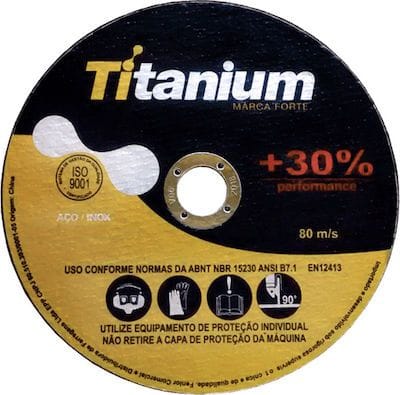 TITANIUM δισκος κοπης σιδηρου
 + INOX 125 Χ 1 Χ 22,2 mm ANGLE WHEELS