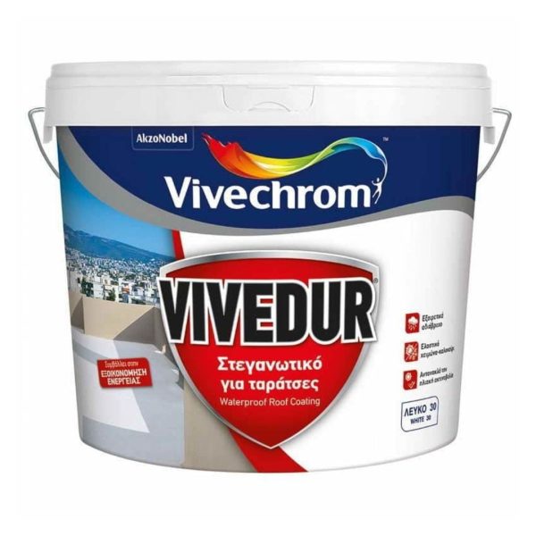 VIVECHROM VIVEDUR ΣΤΕΓΑΝΩΤΙΚΟ ΜΟΝΩΤΙΚΟ ΤΑΡΑΤΣΩΝ 9L ROOF INSULATION