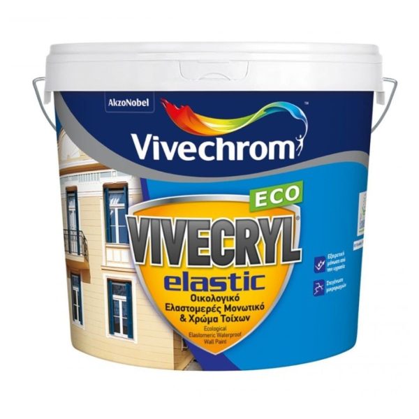 VIVECHROM VIVECRYL ELASTIC ECO ΑΚΡΥΛΙΚΟ ΧΡΩΜΑ ΟΙΚΟΛΟΓΙΚΟ ΕΛΑΣΤΟΜΕΡΕΣ ΜΟΝΩΤΙΚΟ 10L PAINTS - STRUCTURE