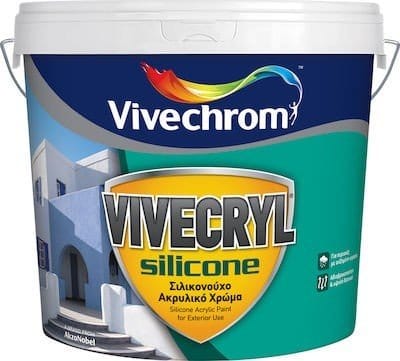 VIVECHROM VIVECRYL SILICONE ECO ΑΚΡΥΛΙΚΟ ΧΡΩΜΑ ΟΙΚΟΛΟΓΙΚΟ ΣΙΛΙΚΟΝΟΥΧΟ 10L PAINTS - STRUCTURE