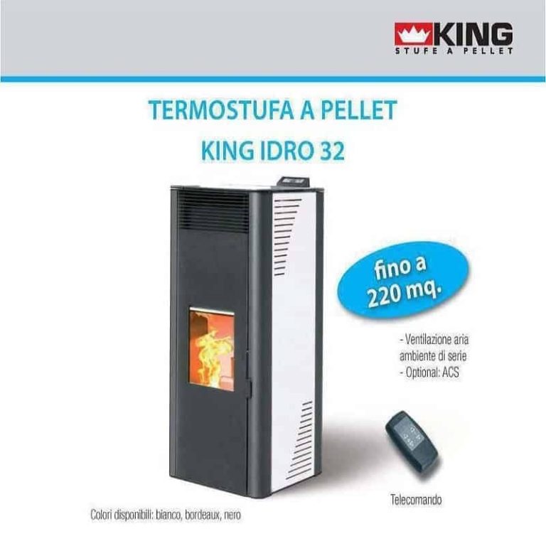 KING IDRO 32kw Σόμπα Pellet Σύνδεση με Καλοριφέρ απόδοση 95.79% Ιταλίας 220m² ΘΕΡΜΑΝΣΗ - ΨΥΞΗ