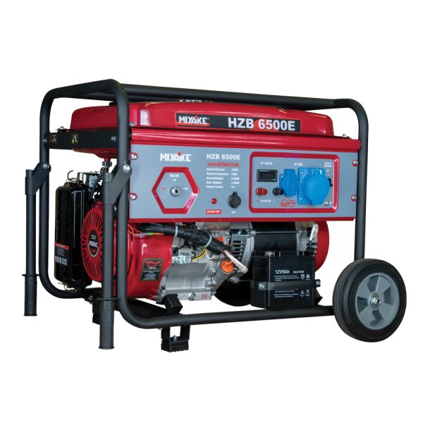 Miyake HZB6500E Γεννήτρια Βενζίνης Τετράχρονη με Μίζα, Ρόδες και Μέγιστη Ισχύ 6.5kVA GENERATORS