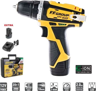F.F. Group CDD 12V Plus Δραπανοκατσάβιδο Μπαταρίας 12V 41304 DRILL SCREWDRIVERS