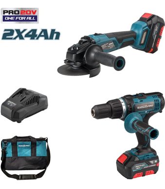ΒORMANN Pro BBP9210 Σετ Κρουστικό Δραπανο & Γωνιακός Τροχός Μπαταρίας 20V TOOLS