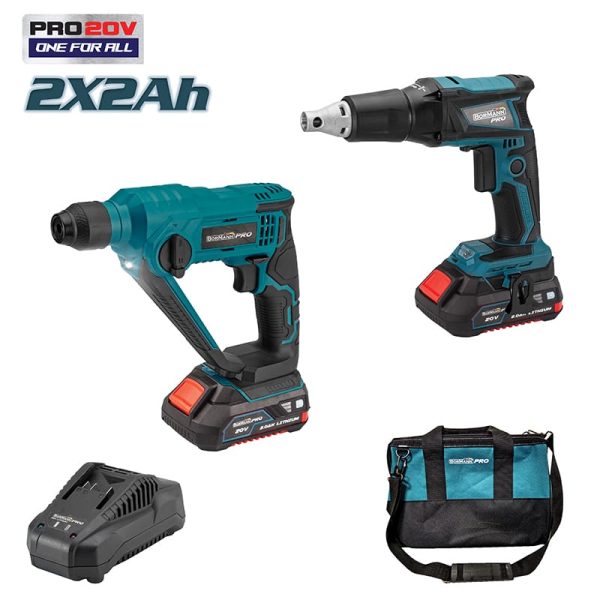 ΒORMANN Pro BBP9220 Σετ Κατσαβίδι Γυψοσανίδας Brushless & Πνευματικό Πιστολέτο TOOLS
