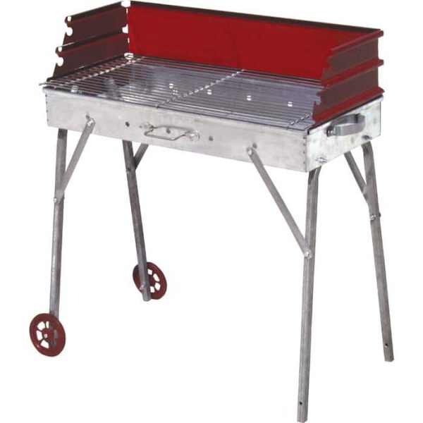 Ψησταριά Γαλβανιζέ Με Κόκκινη Πλάτη Β (68Cm X 30Cm) CHARCOAL GRILLS