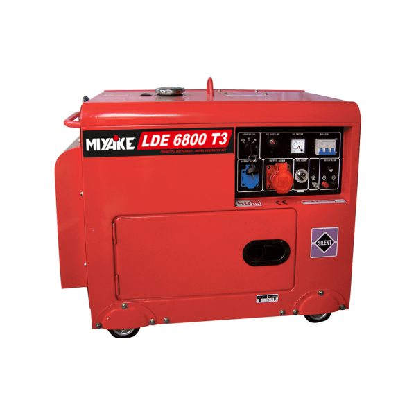 Miyake LDE 8000T3 EQ Τριφασική Αθόρυβη Γεννήτρια Πετρελαίου με Μίζα, Ρόδες και Μέγιστη Ισχύ 8kVA GENERATORS