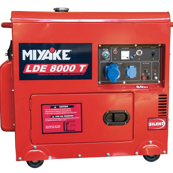 Miyake LDE6800T3 Τριφασική Αθόρυβη Γεννήτρια Πετρελαίου με Μίζα, Ρόδες και Μέγιστη Ισχύ 8kVA GENERATORS