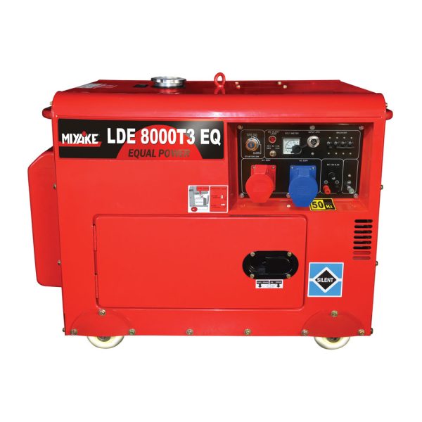 Miyake LDE 1200T3 EQ Τριφασική Αθόρυβη Γεννήτρια Πετρελαίου με Μίζα, Ρόδες και Μέγιστη Ισχύ 8kVA GENERATORS