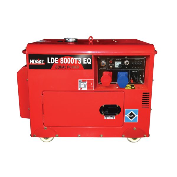 Miyake LDE 8000T3 EQ Τριφασική Αθόρυβη Γεννήτρια Πετρελαίου με Μίζα, Ρόδες και Μέγιστη Ισχύ 8kVA GENERATORS