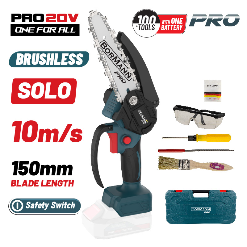 BORMANN Pro BBP3916C Κλαδευτικό Αλυσοπρίονο Μπαταρίας 20V, Brushless, Λάμα 15cm, 825gr, Βαλίτσα, SOLO BORMANN Pro BBP3916C Κλαδευτικό Αλυσοπρίονο Μπαταρίας 20V, Brushless, Λάμα 15cm, 825gr, Βαλίτσα, SOLO
